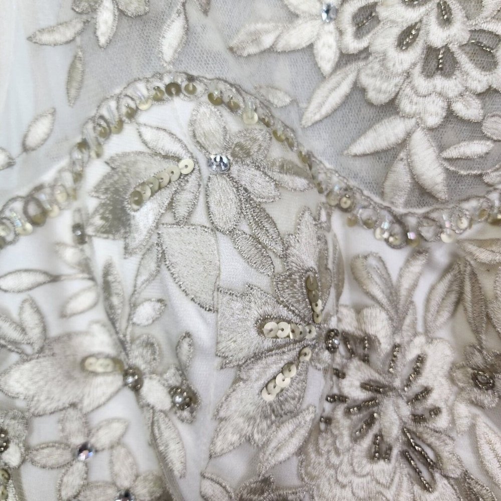 Sue Wong Ivory Beaded Sheath Mini Dress - Picture 6 of 16